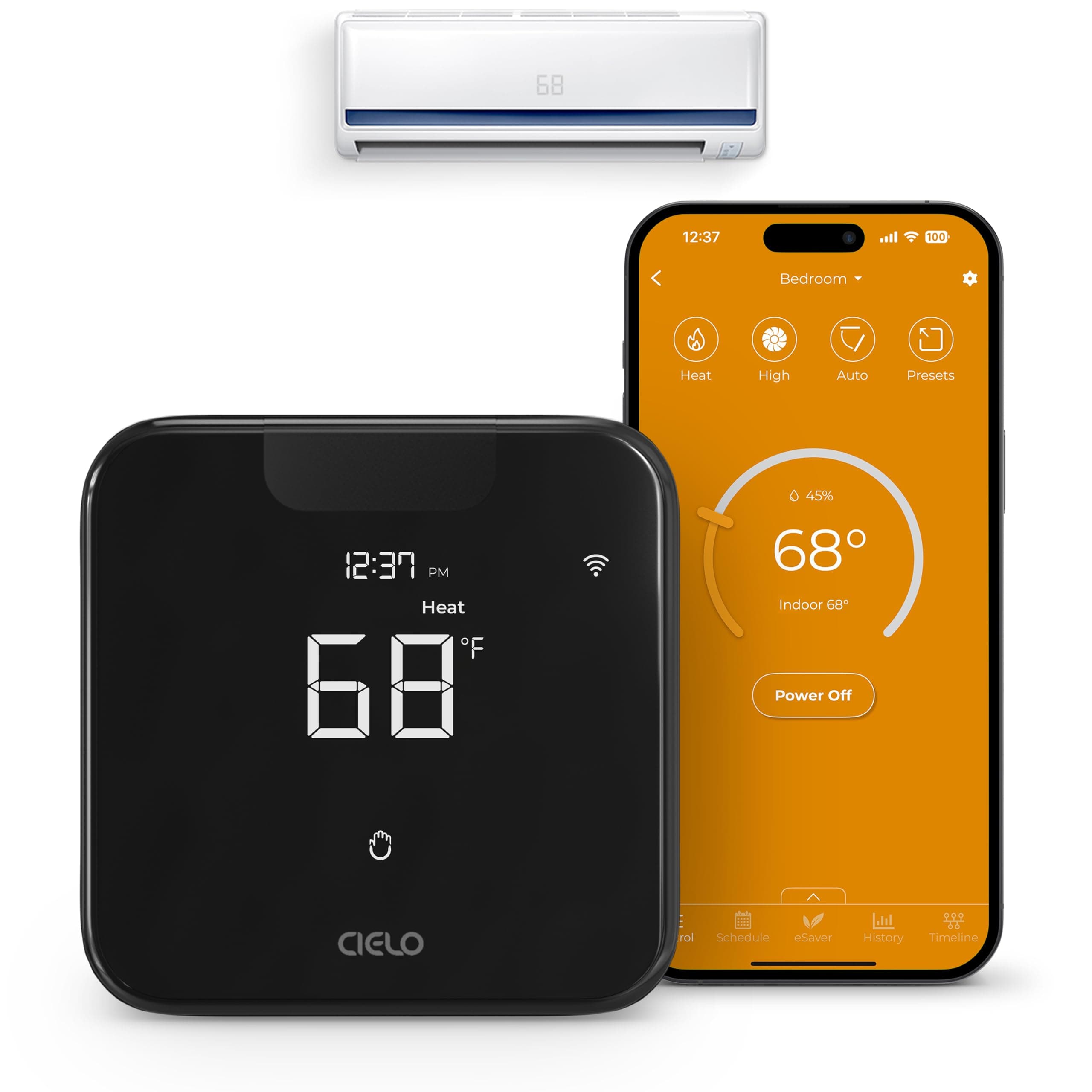 Max | Smart AC Controller | Smart WiFi Thermostat for Mini-Split, Window & Portable ACs & Heat Pumps | AI-Based Technology | Free App, No Subscriptions | Alexa, Google, Siri, IFTTT (Black)
