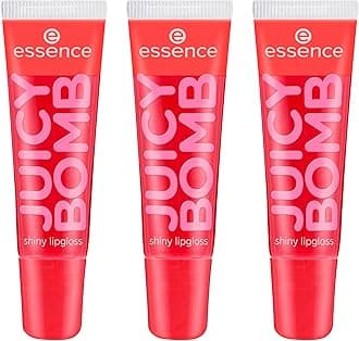 Juicy Bomb Shiny Lip Gloss No. 104, Red, Shiny, Radiant Fresh, Shimmering, Vegan, Alcohol-Free, Paraben-Free, No Microplastic Particles, Pack of 3 (3 x 10 ml)