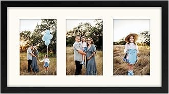 AVEAX 8x15 (20x38 cm) Photo Frame Display Three 4x6 Frames Multiple Photos, Black