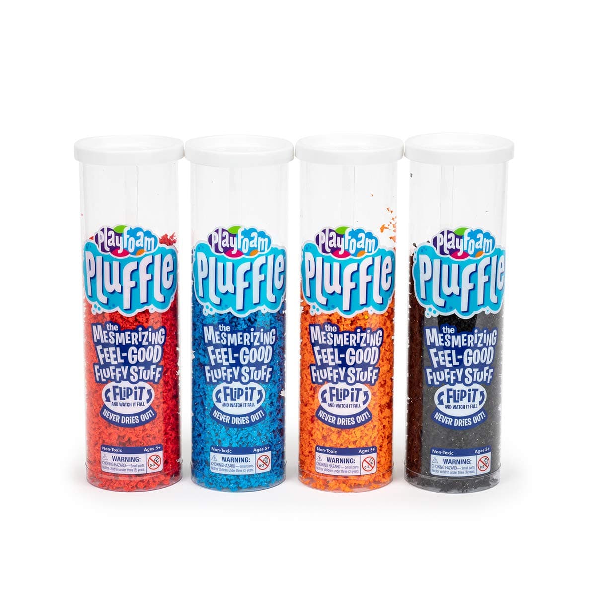 - Pluffle(R) 4-Pack - Sensory Bin Foam Set, No Mess Alternative to Sand Toys & Slime for Toddlers at Home or in the Classroom, Fun Sensory Table Filler, Gift for Kids Ages 3+