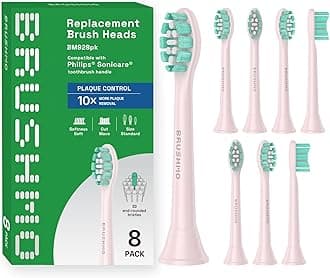 BRUSHMO（ブラシモ） Brushmo Replacement Toothbrush Heads Compatible with Philips Sonicare Electric Toothbrush, Pink, 8 Pack