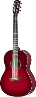 CSF1M CRB Parlor Size Acoustic Guitar with Hard Gig Bag, Crimson Red Burst