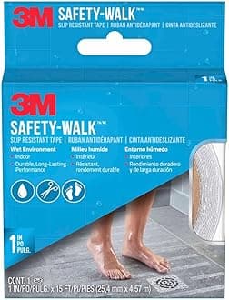 Safety-Walk Slip Resistant Tape, 1 in x 15 ft, Anti Slip Clear Tape, Ideal For Slippery & Wet Conditions, Self-Adhesive Backing, Quick & Easy Application, Durable & Long-Lasting (220C-R1X180)