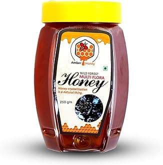 AmberHoney 100% Pure | Honey with No Sugar Adulteration | For Fitness & Health | Natural Immunity Booster | 100% Indigenous | Rich in Antioxidants & Minerals (Multi Flora, 250gm, Pack of 1)