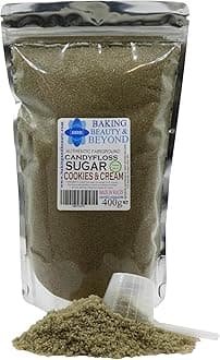 Baking Beauty and Beyond Premium Candy Floss Sugar 400g - Cookies and Cream Flavour
