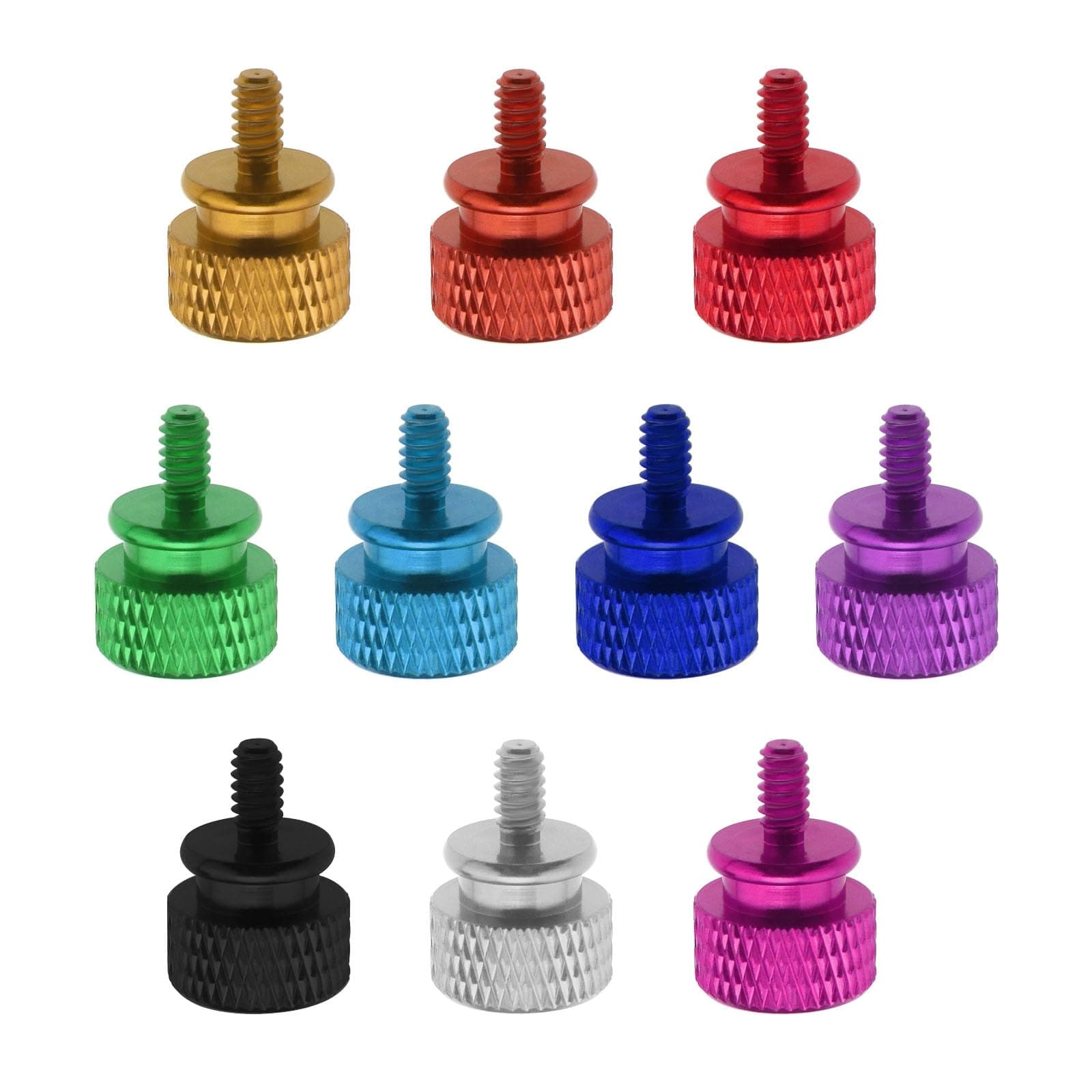 10Pcs M3.5 6-32 Computer Case Thumbscrews PC Case Thumb Screws Aluminum Alloy Case Anodized Hand Fastener Computer Accessories