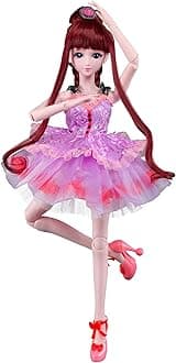BDJ Fashion Doll,Cute Dolls, 24.8 Inches, 19 Movable Joints, Long-haired,Great Gift for Kids 3+,Headdress and Clothing Accessories, Sparkling, Birthday Gift