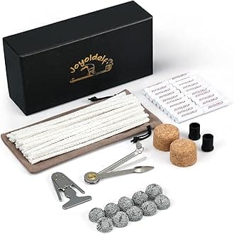 Joyoldelf Smoking Pipe Accessories Kit - 10 Metal Balls, 50 Pipe Cleaners, 20 Pipe Filters (9mm), 2 Cork Knockers, 2 Pipe Bits, 1 Pipe Scraper, 1 Reamer and a Pipe Pouch