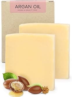 AUTHENTIC BATH & SOAP - Argan Oil Soap Bar - Cold Processed, Natural, Anti-Aging, Soft & Nourished Skin for Men & Women, Vegan, Cruelty Free, Handmade, Parabens Free. (Pack of 2) 4.2 Oz Each