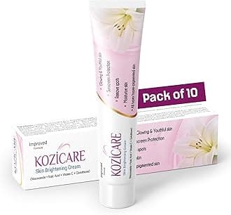 Skin Lightening Cream - 15gm (Pack of 10)| Enriched with Kojic Acid, Alpha Arbutin, Glutathione, Niacinamide and Vitamin C | Best for Melasma, Pigmentation, Acne Scars, Dark/Age Spots