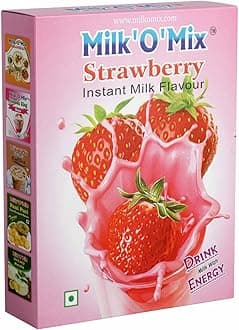 - MILK'O'MIX Strawberry Instant Milk Flavour Drink Milk With Energy Box - 150g Pack of 1