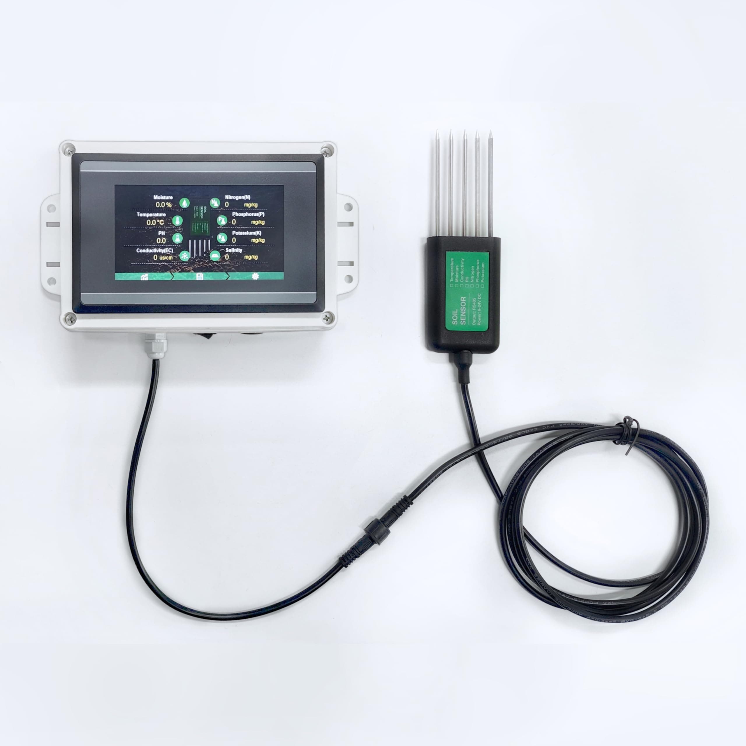 Soil Moisture Temperature Humidity EC PH NPK Sensor 8 in 1 Rapid Soil tester meter