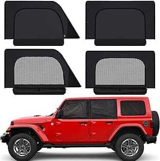 XCBYT Car Window Shades - 2019-2024 Jeep Wrangler JK JL and Gladiator JT Privacy Curtains, Dual Purpose Window Covers, Side Window Sun Shade for Breastfeeding, Napping, Dressing, Camping