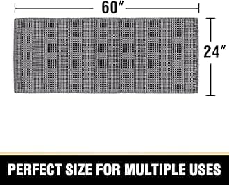 H.VERSAILTEX Waffle Bath Mat Super Absorbent Non Slip Bath Rugs for Beside Tub, 24" x 60", Grey