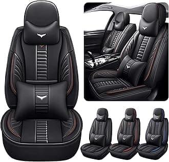 Luxury 2 Seats Car Seat Covers Protectors for Mitsubishi Outlander Sport 2011-2025, Back Storage Bag Design & Headrest Pillow & Lumbar Support Black & Coffee Line