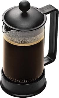Bodum 12oz Brazil French Press Coffee Maker, High-Heat Borosilicate Glass, Black - Made in Portugal
