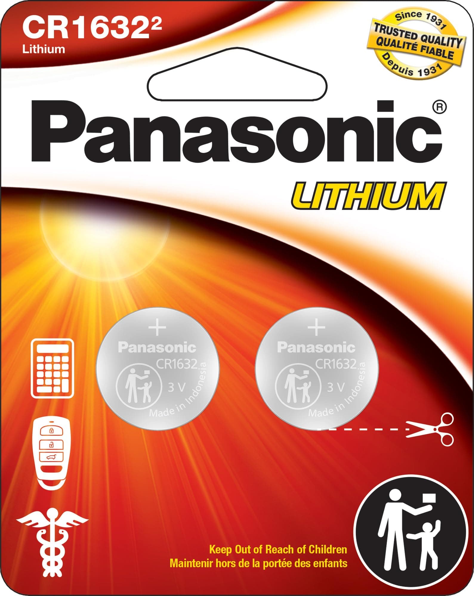 Panasonic Long Lasting CR1632 2-Pack