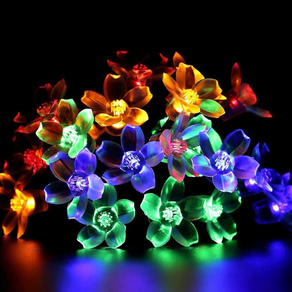 MAX-TYNDC Solar String Lights, 8 Meter 50LEDs Waterproof Cherry Blossom Solar Fairy Lights with 2 Modes, Solar Powered Outdoor Lights for Home Garden Patio Lawn or Party Decorations , color [Energy Class A++]