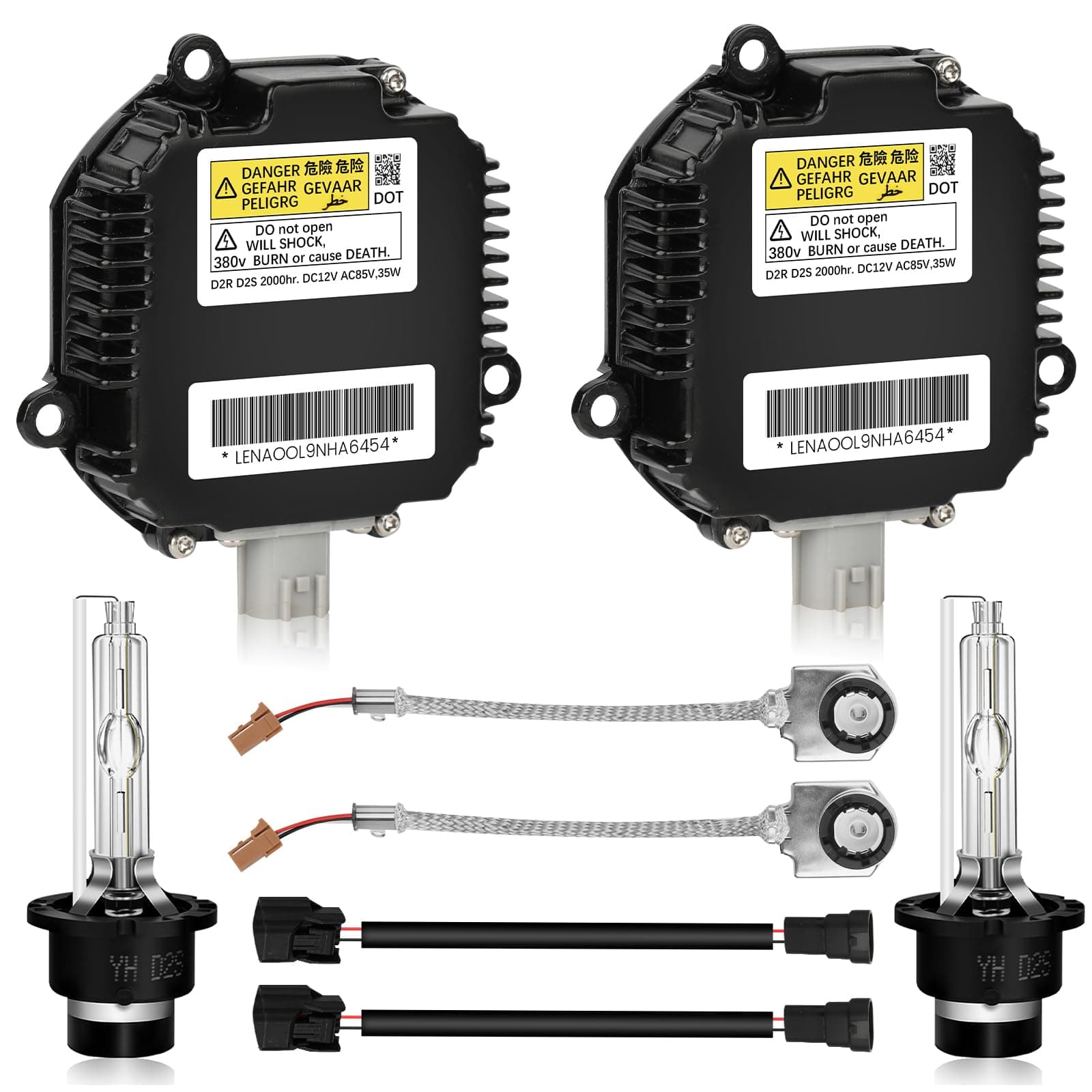 KERBIY 2 Sets HID Headlight Ballast W/Igniter & D2S Bulb for Nissan Altima,350Z,Maxima,Murano,Rogue,for Infiniti G35,G37,FX35,Replace 28474-8991A 28474-89904 NZMNS111LAN Xenon Ballast Control Module