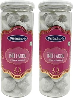 Dilbahar's Imli Laddu Goli Pachak | Digestive Goli Pachak | Mukhwas Mouth Freshener | Imli Churan Goli | Churan Digestive Mouth Freshener Mukhwas | After-Meal Treat | Imli Goli - 200g CAN Pack of 2