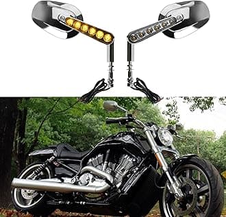 Muscle Rear View Mirrors with LED Turn Signals Light for H-arley Davidson VROD V-Rod VRSCF CHROME