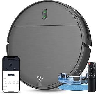 MAMNV Robot Vacuum and Mop Combo, 2 in 1 Robot Vacuum Cleaner with Schedule, Wi-Fi/App, 1400Pa Max Suction, Self-Charging Robotic Vacuum, Slim, Ideal for Hard Floor, Pet Hair,