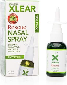 Xlear Rescue Natural Nasal Spray with Xylitol, Oregano and Tea Tree, 1.5 fl oz (Pack of 2)
