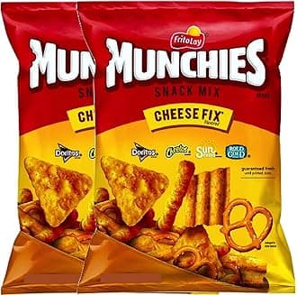 NEW Munchies Cheese Fix Flavored Snack Mix Doritos, Cheetos, Sun Chips, Rold Gold (2, 8oz Party)