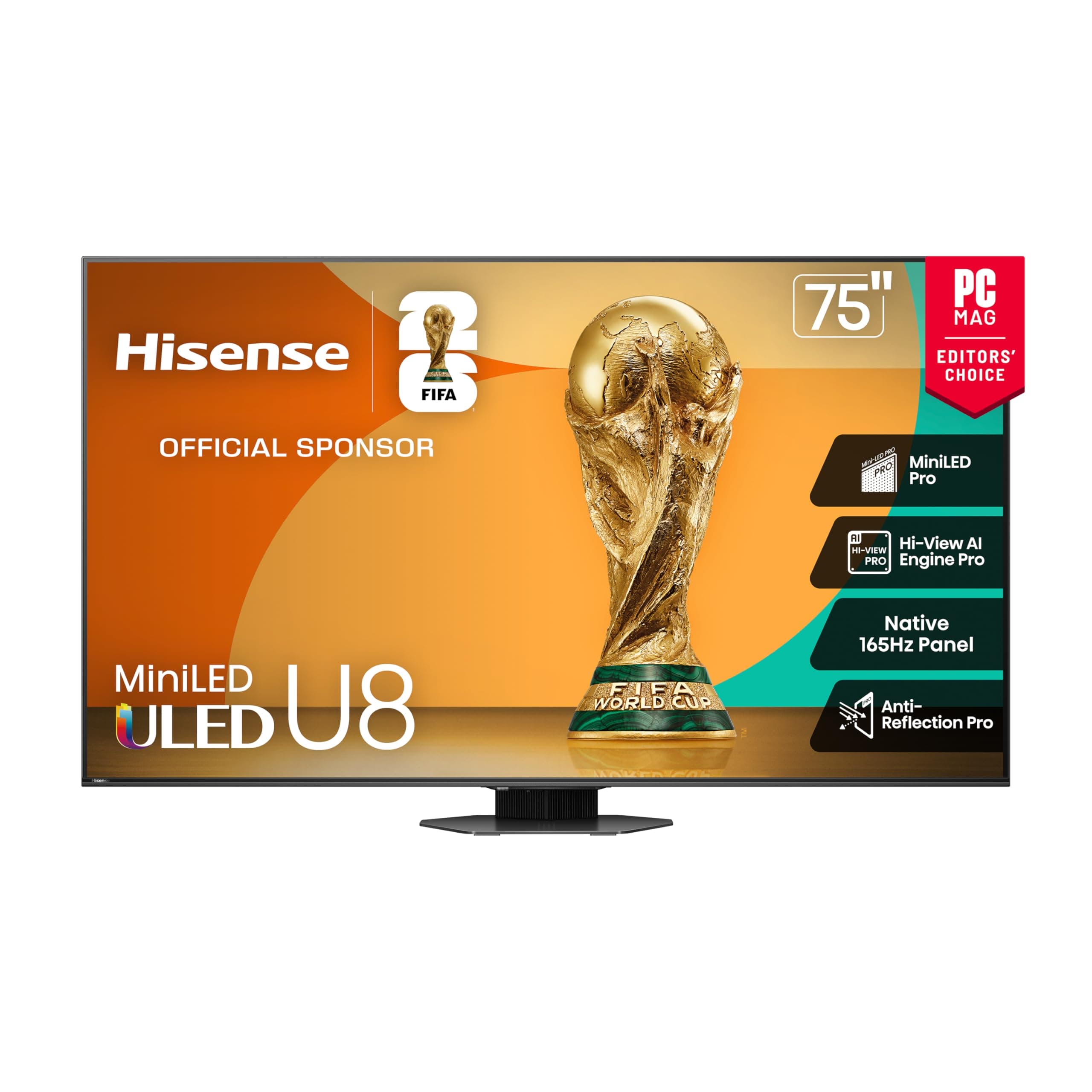 75" Class U8 Mini-LED ULED 4K UHD Google Smart TV (75U8QG, 2025 Model) - QLED, Native 165Hz, VRR 288, Up to LD5600, 5000 Nits, HDR10+, Dolby Vision IQ · Atmos, IMAX Enhanced, 4.1.2 Ch Audio