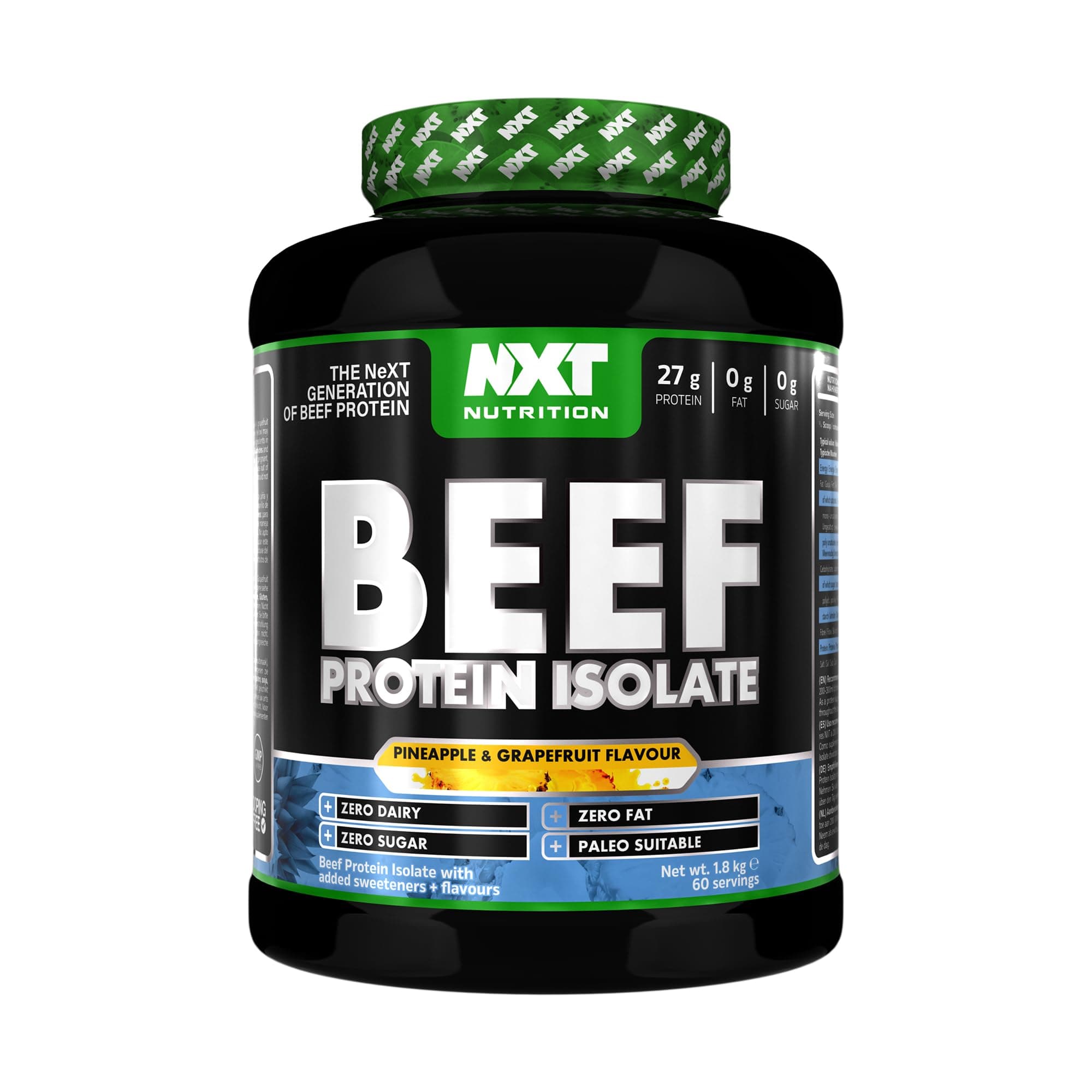 NXT Nutrition Beef Protein Isolate Juice, High Beef Protein in Natural Amino Acids - Paleo, Keto Friendly - Dairy Lactose and Gluten Free | 1.8kg (Pineapple Grapefruit)
