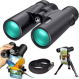 - Gosky 10x42 Roof Prism Binoculars for Adults, HD Professional Binoculars for Bird Watching Travel Stargazing Hunting Concerts Sports-BAK4 Prism FMC Lens-with Phone Mount Strap Carrying Bag