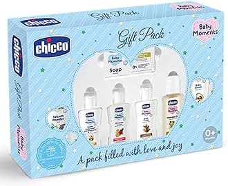Chicco Baby Moments Caring Set Blue, Gift Set for Babies, 0m+