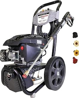 Simpson Cleaning 3200 PSI Gas Pressure Washer, 2.5 GPM Residential Power Washer with Soap Tank and Turbo Nozzle, 25' Hose, Clean Machine, 49-State (CM61456)