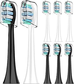 Replacement Brush Heads Compatible with Philips Sonicare Toothbrush, C2 Plaque Defence Brush Heads with Densely Clustered Bristles for Whiter Teeth - Rebeool Standard Sonic Toothbrush Heads x8
