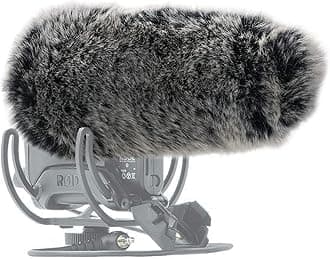 SUNMON Microphone Furry Windscreen, Dead Cat Wind Muff Mic Windshield Fur Foam Cover as Pop Filter Compatible with Rode VideoMic Pro+ Plus Camera Microphone