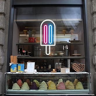 Popsicle Neon Sign Ice Cream Bar Neon Signs Custom popsicle Led Light sign for Home Wall Decor Shop Cafe Bar Decor Opening S ign Art - 20 Inch Dimmable