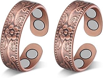 Jecanori Copper Rings for Women, Pure Copper Magnetic Lymphatic Drainage Rings