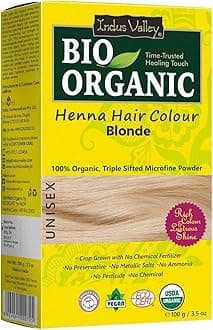 Indus Valley Bio Organic Natural Henna Hair Color For Women Blonde 100gm| 100% Gray Hair Coverage And Long Lasting Hair Dye | Vegan and Cruelty-Free I Herbal Hair Color for All Hair Types