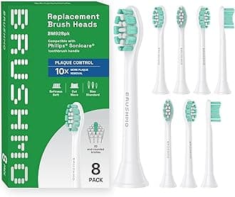 Brushmo Replacement Toothbrush Heads Compatible with Sonicare Electric Toothbrush 8 Pack