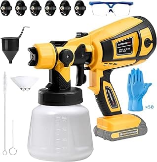 Cordless Paint Sprayer for DEWALT 20V Battery, Wireless HVLP Paint Sprayers Gun for Home Interior and Exterior, House Painting Stain Sprayer for Fence, Furniture, Cabinets, Walls（Battery Not Included）