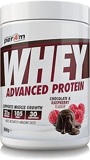 Protein Whey Powder | 30 Servings of High Protein Shake with Amino Acids | for Optimal Nutrition When Training | Low Sugar Gym Supplements (Chocolate and Raspberry, 900g)