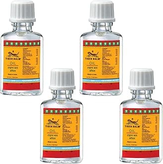 Tiger Balm Ayurvedic Pain Relief Oil 3ml each (Pack of 4) | Effective Relief from Headache, Stuffy Nose, Travel Sickness, Dizziness and Insect Bites