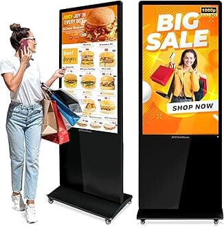 43 inch Digital Signage Displays, 2K LCD Capacitive Touch Screen Floor Standing Digital Signage, Indoor Digital Adverstising Kiosks with HDMI Input, Android 11(2+32GB)