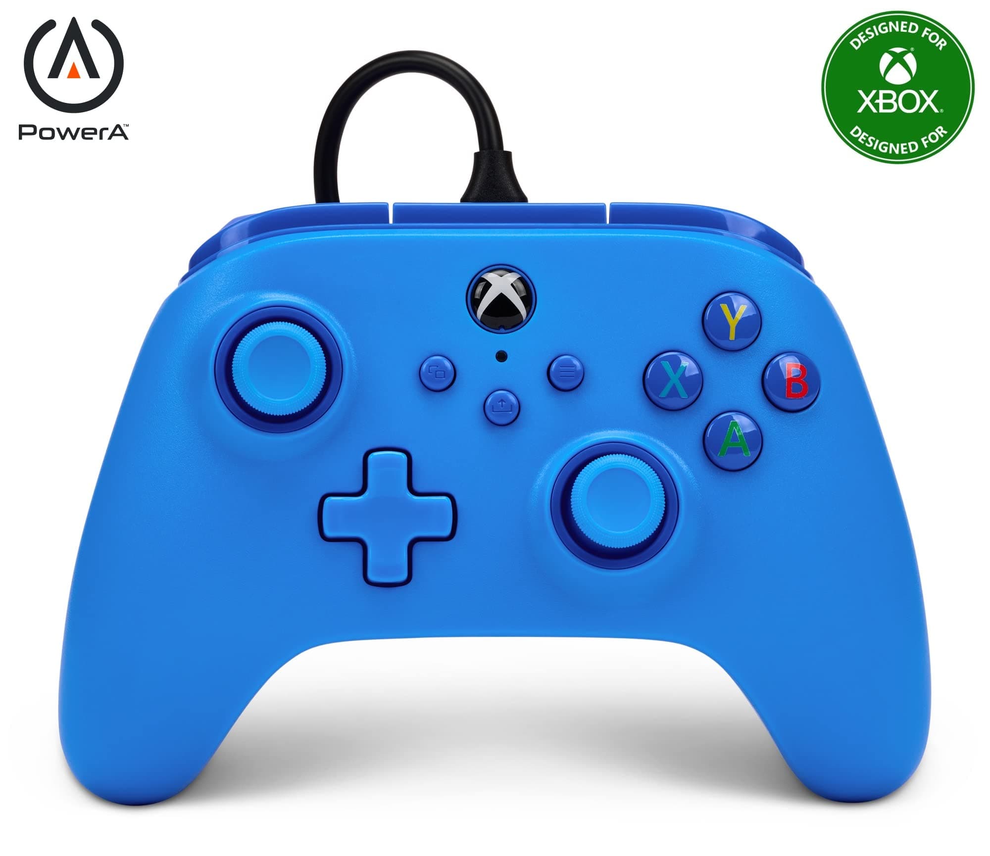 PowerA Wired Controller For Xbox Series X & S, Xbox One, PC, Windows 10 & 11, Dual Rumble Motors, Detachable 10ft USB Cable, 3.5mm Stereo Headset Jack, Official: Blue