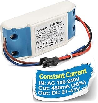 Chanzon LED Driver 450mA (Constant Current Output) 21V-43V (Input 100-240V AC-DC) (7-13) x2W Power Supply 450 mA Lighting Transformer Drivers for High Power COB Light Lamp Bulb (Plastic Case)
