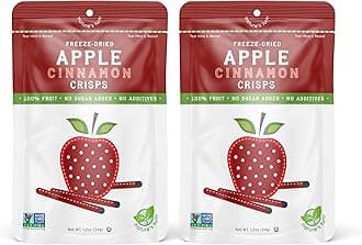 Nature’s Turn Freeze-Dried Apple Cinnamon Crisps – Healthy, Gluten-Free, Crispy & Delicious, Plant-Based Snack, Ideal for Cereal, Smoothies, School Lunches, & On-the-Go, Bags of 2 (1.2 oz Each)
