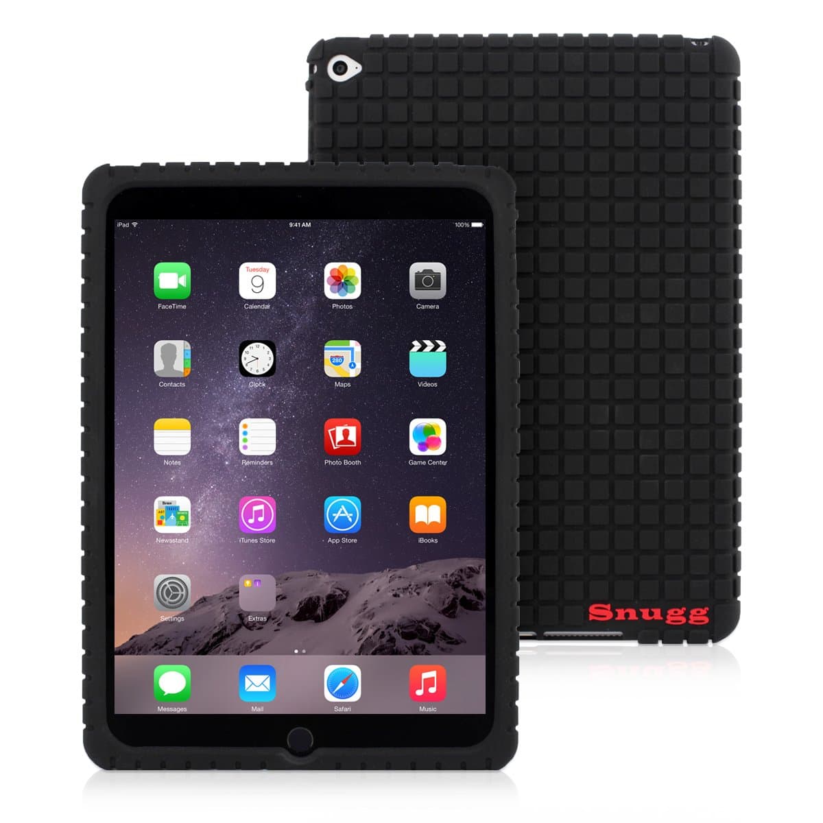 Snugg - Leather Case with Stand Function and Stylus Pen for iPad Mini, Blue iPad Air 2 Silicone Black
