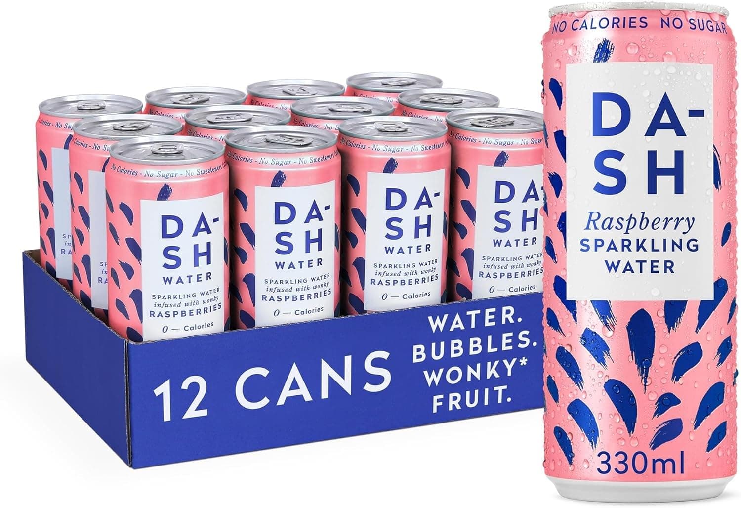 DASH WATER Sparkling Raspberry Water, 330 ML