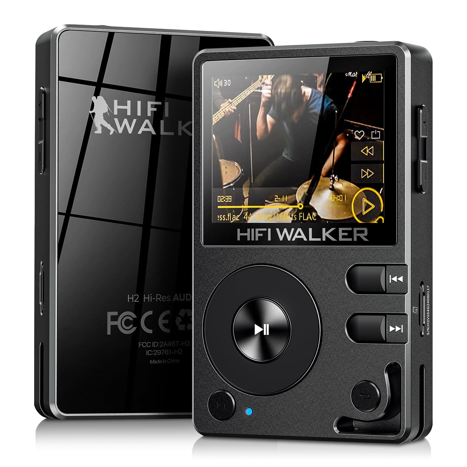 H2 HiFi MP3 Player with Bluetooth 5.2, Lossless DSD FLAC Player, Digital Audio Player Hi Res Portable Music DAP Player with 64GB Micro SD Card, Support Up to 512GB