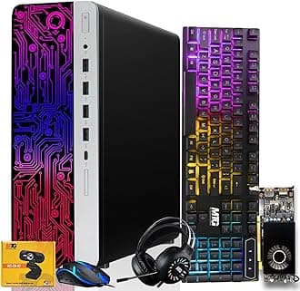 HP G3 Gaming Desktop PC, Intel Core i7 6th Gen, AMD RX 550 Graphics, 16GB RAM, 1TB SSD | 128GB SSD, RGB Keyboard Mouse, RGB Headphone, Webcam, Windows 11 (Renewed)